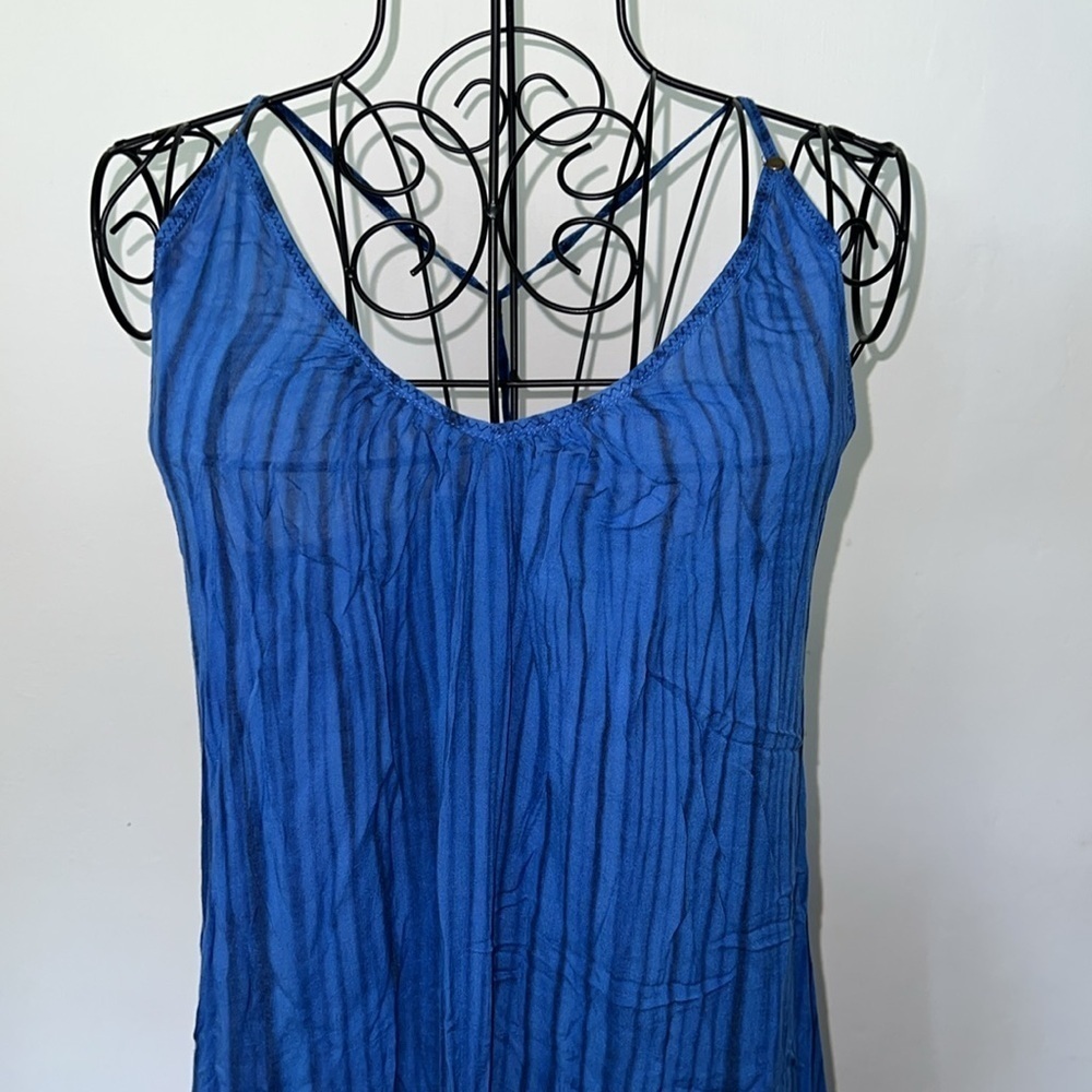 Poupette St Barth Blue Stripe Midi Dress Size S - Picture 2 of 7